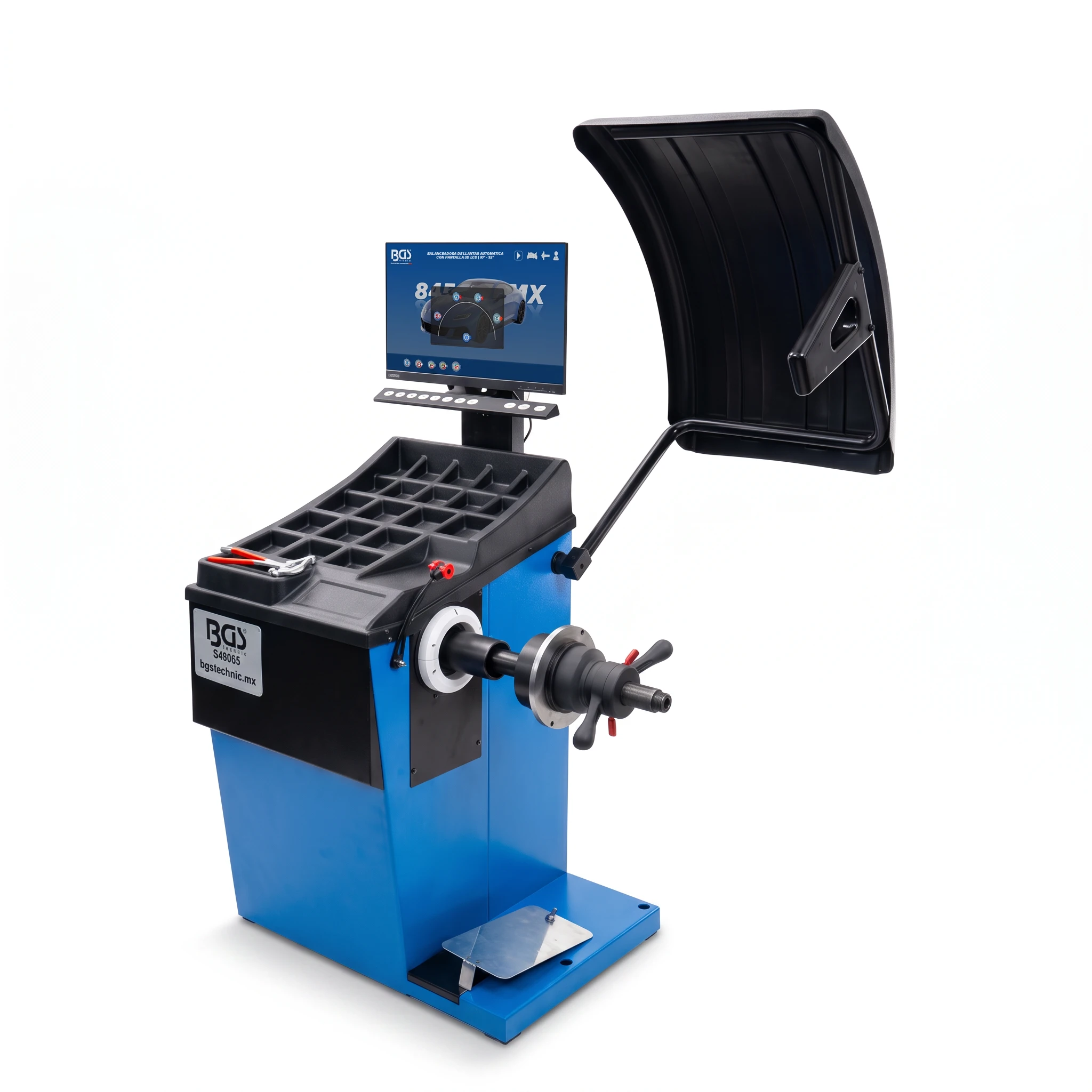 BALANCEADORA DE LLANTAS AUTOMÁTICA CON PANTALLA 3D LCD | 10” - 32”